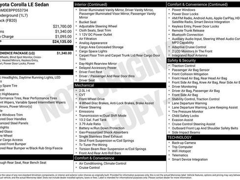 Used 2023 Toyota Corolla LE w/ LE Convenience Package FWD image 35