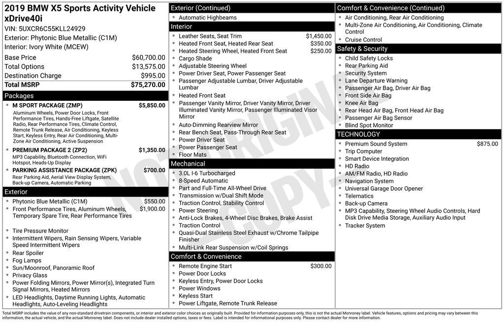 Used 2019 BMW X5 xDrive40i w/ M Sport Package AWD/4WD image 6
