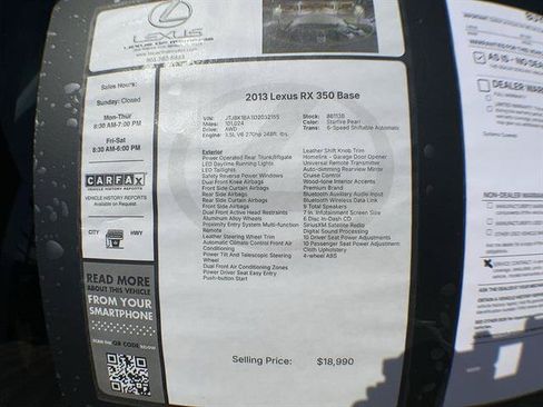 Used 2013 Lexus RX 350 AWD w/ Premium Pkg image 14