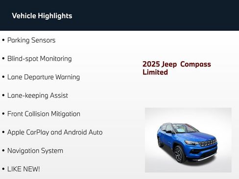 Used 2025 Jeep Compass Limited AWD/4WD image 5