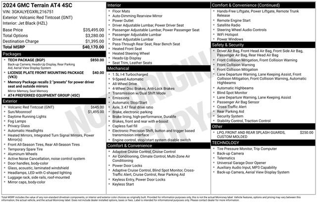 Used 2024 GMC Terrain AT4 w/ Tech Package AWD/4WD image 18