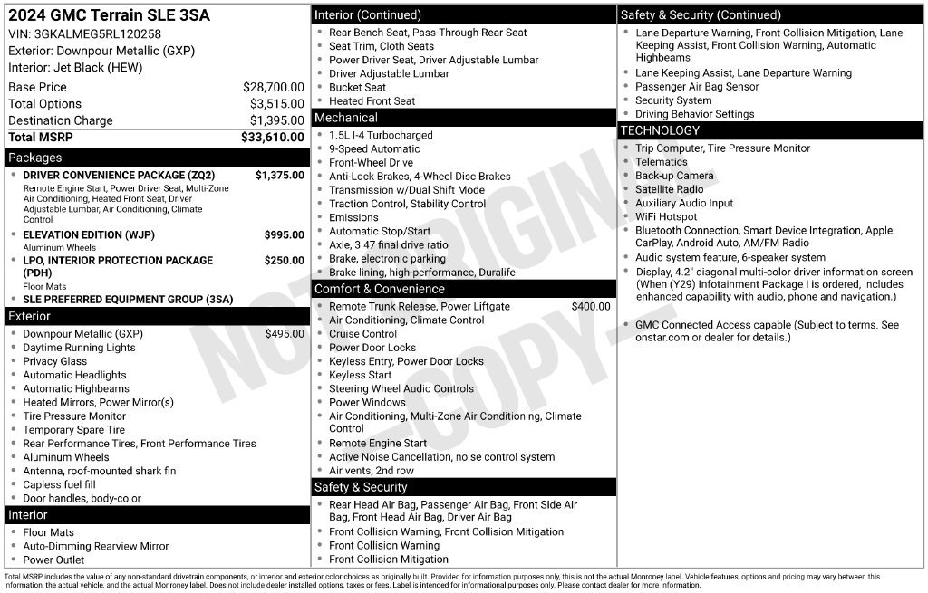 Certified 2024 GMC Terrain SLE w/ Driver Convenience Package FWD image 7