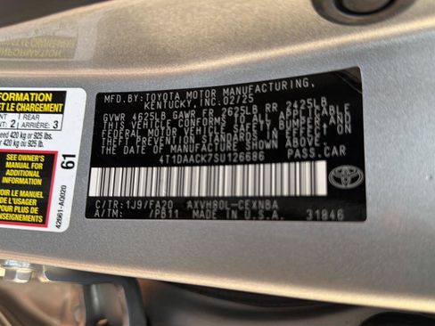Certified 2025 Toyota Camry LE FWD image 39