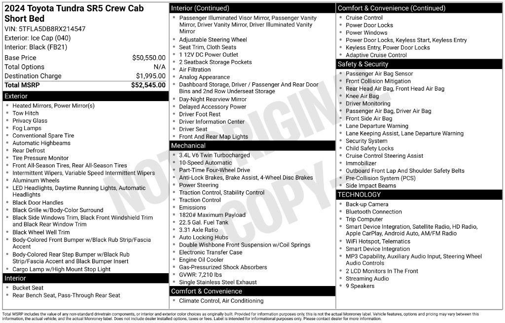 Used 2024 Toyota Tundra SR5 AWD/4WD image 2