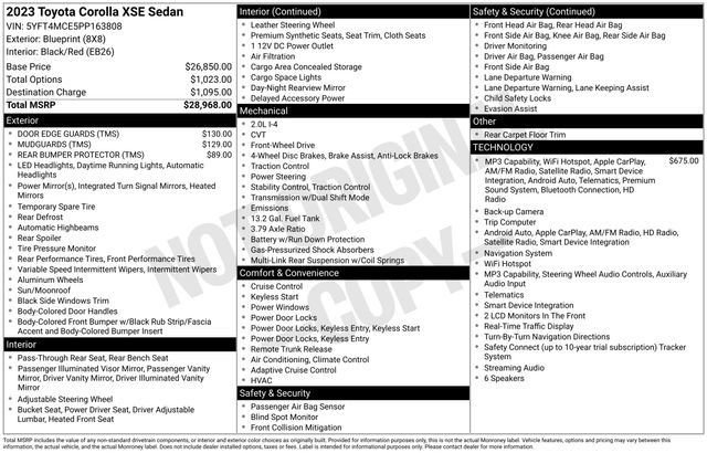 Certified 2023 Toyota Corolla XSE FWD image 23