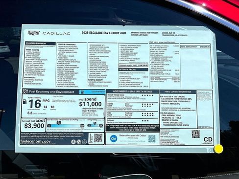 New 2026 Cadillac Escalade ESV Luxury w/ Touring Package AWD/4WD image 14