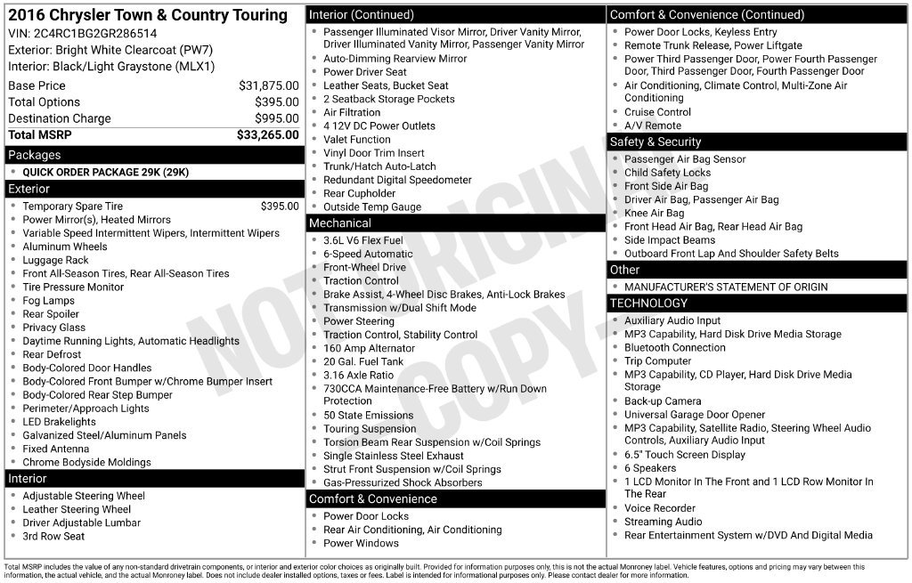Used 2016 Chrysler Town & Country Touring FWD image 12