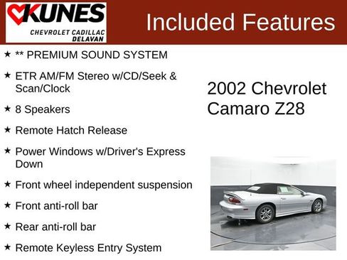 Used 2002 Chevrolet Camaro Z28 w/ Sport Appearance Pkg RWD image 3