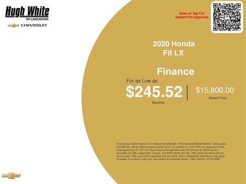 Used 2020 Honda Fit LX image 3