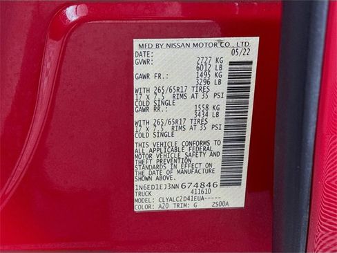 Certified 2022 Nissan Frontier SV image 32