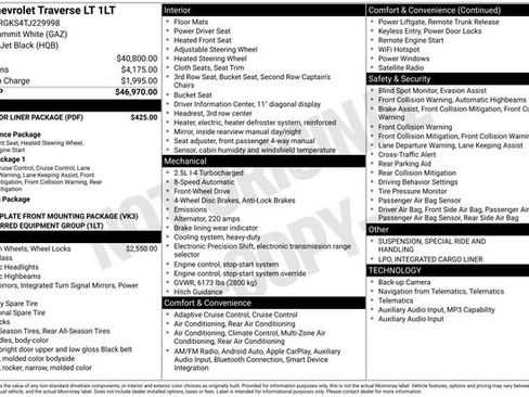 New 2026 Chevrolet Traverse LT w/ LPO, Floor Liner Package image 2