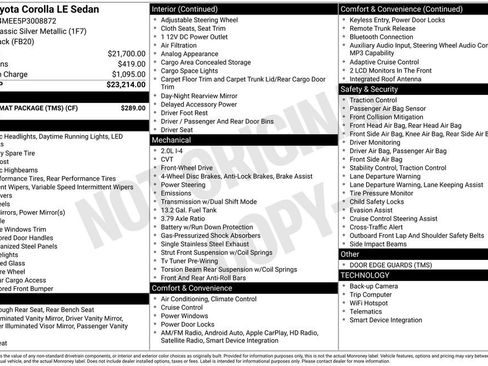 Used 2023 Toyota Corolla LE w/ Carpet Mat Package (TMS) FWD image 12
