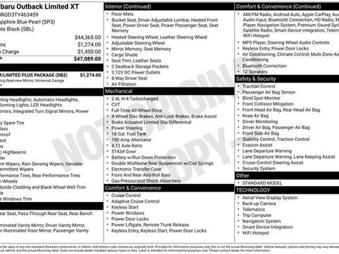 New 2026 Subaru Outback Limited XT w/ Premium/Limited Plus Package AWD/4WD image 4