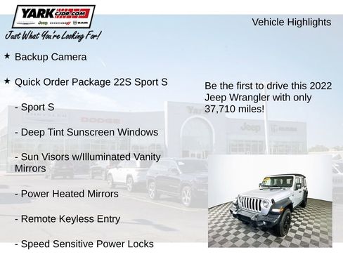 Certified 2022 Jeep Wrangler Unlimited Sport image 13