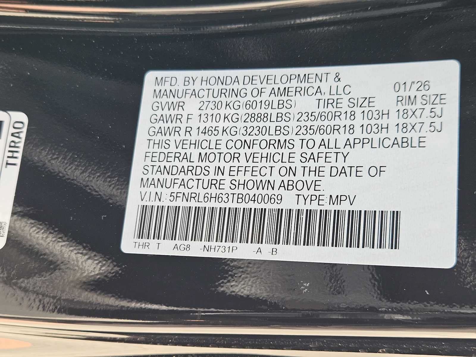 New 2026 Honda Odyssey EX-L image 26
