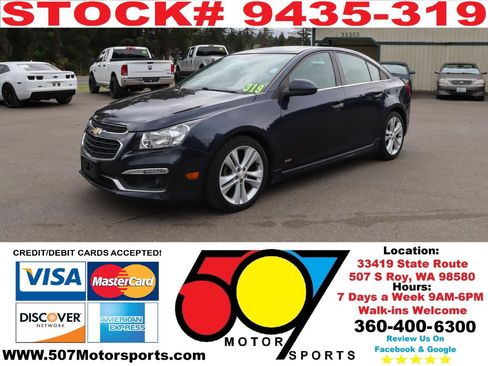 Used 2015 Chevrolet Cruze LTZ w/ Sun, Sound and Sport Package FWD image 2
