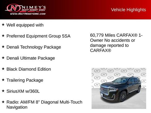 Used 2022 GMC Acadia Denali w/ Black Diamond Edition AWD/4WD image 5