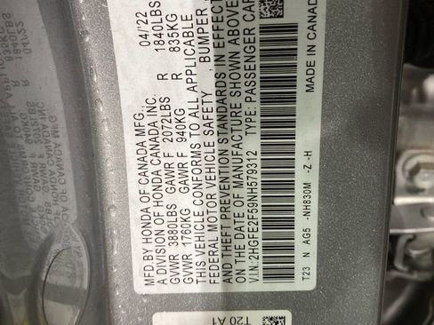 Certified 2022 Honda Civic Sport image 43