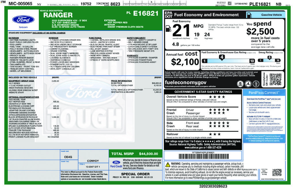 Certified 2023 Ford Ranger Lariat AWD/4WD image 34
