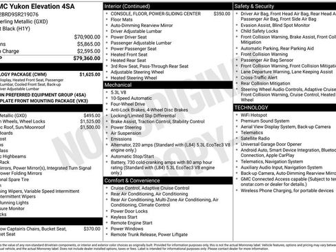 Used 2025 GMC Yukon Elevation w/ Technology Package AWD/4WD image 44