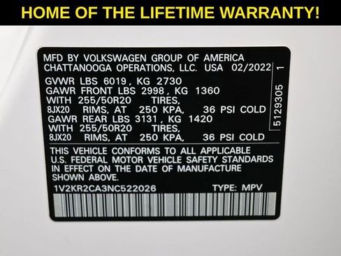 Used 2022 Volkswagen Atlas SE AWD/4WD image 59