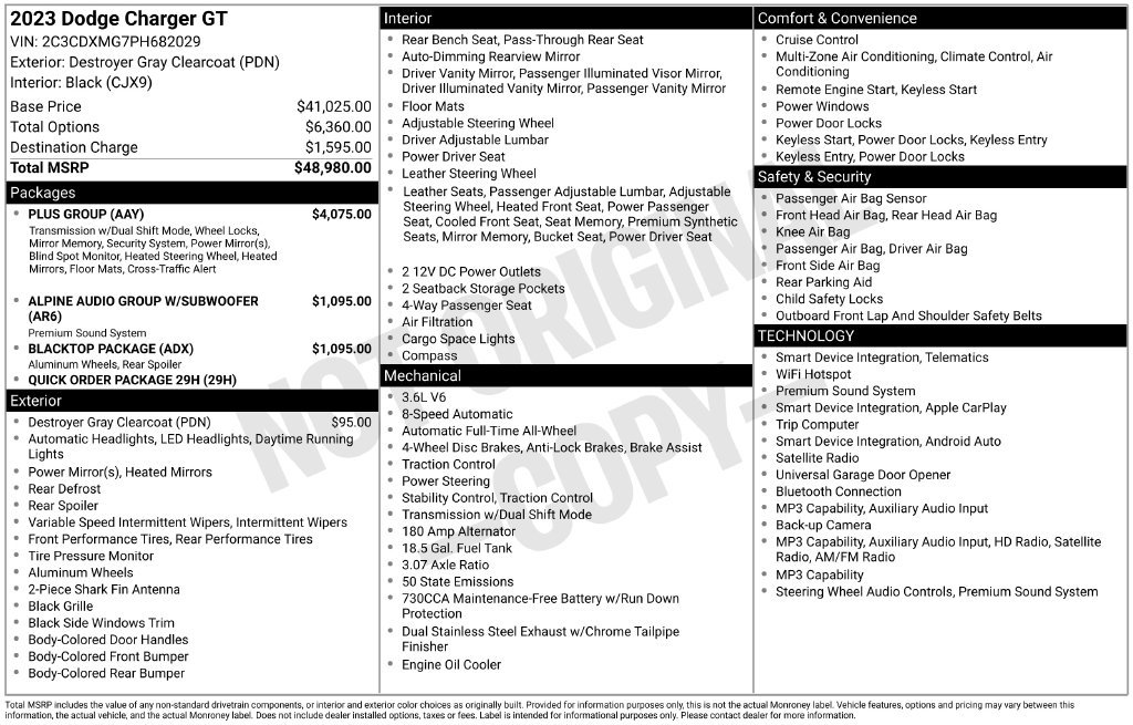 Certified 2023 Dodge Charger GT w/ Plus Group AWD/4WD image 7