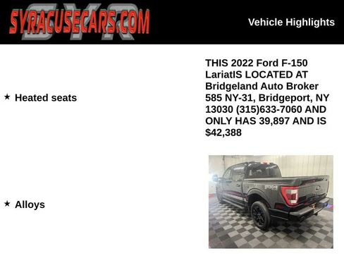 Used 2022 Ford F150 Lariat w/ Equipment Group 502A High AWD/4WD image 6