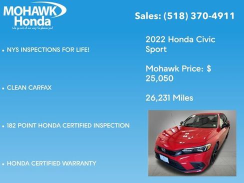 Certified 2022 Honda Civic Sport image 8