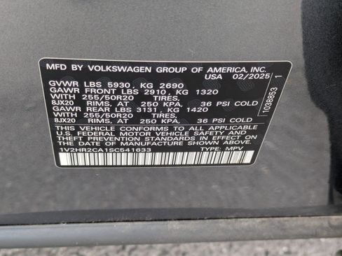 Certified 2025 Volkswagen Atlas SE AWD/4WD image 37