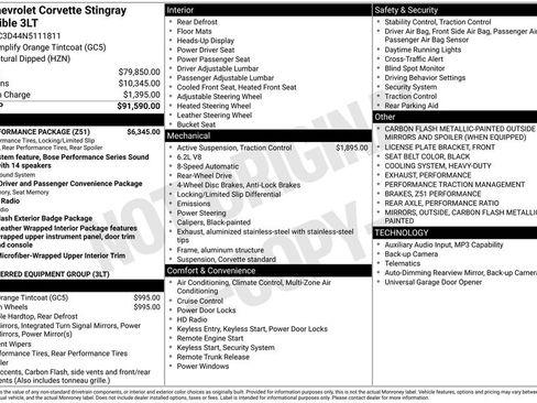 Used 2022 Chevrolet Corvette Stingray Premium Conv w/ Z51 Performance Package image 36