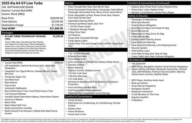 Used 2025 Kia K4 GT-Line Turbo FWD image 29
