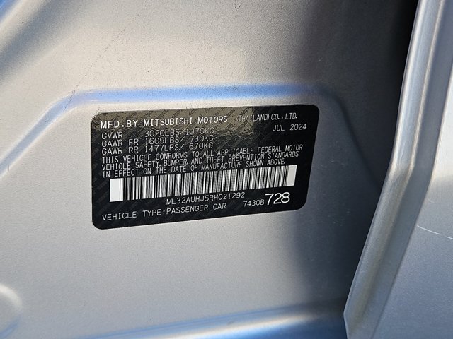 Used 2024 Mitsubishi Mirage ES FWD image 23