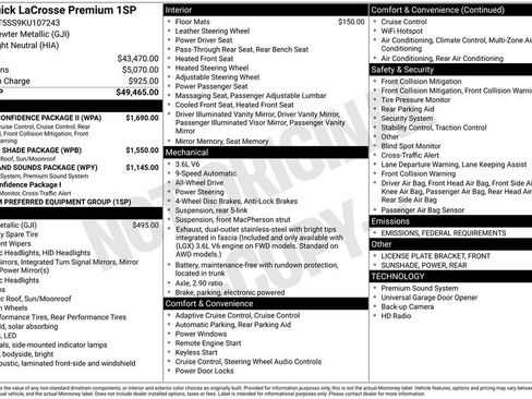 Used 2019 Buick LaCrosse Premium w/ Driver Confidence Package II image 3