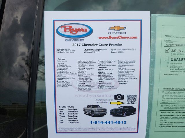 Used 2017 Chevrolet Cruze Premier FWD image 12