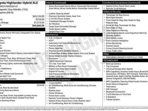 Used 2021 Toyota Highlander XLE AWD/4WD image 6
