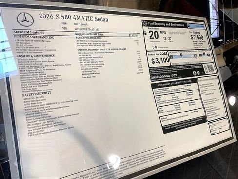 New 2026 Mercedes-Benz S 580 S 580 image 12