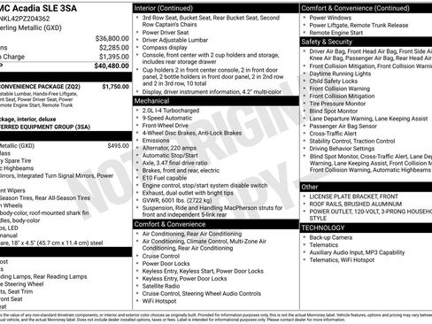 Used 2023 GMC Acadia SLE w/ Driver Convenience Package FWD image 36