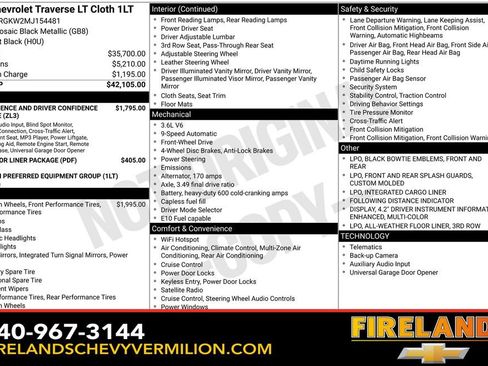 Used 2021 Chevrolet Traverse LT image 2