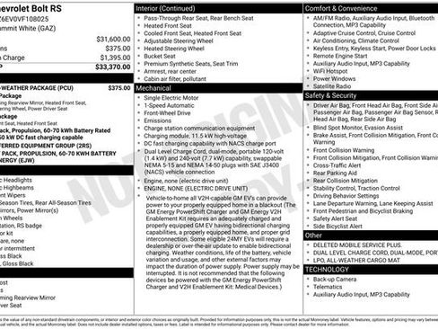 New 2027 Chevrolet Bolt RS w/ LPO, All-Weather Package FWD image 4
