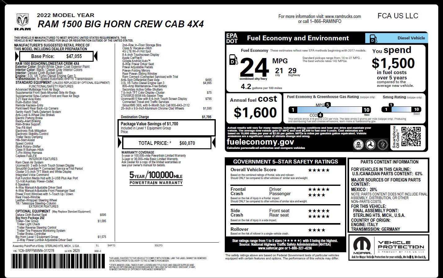 Used 2022 RAM 1500 Big Horn w/ Trailer Tow Group AWD/4WD image 3