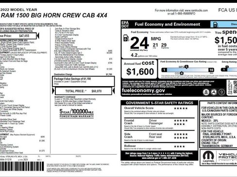 Used 2022 RAM 1500 Big Horn w/ Trailer Tow Group AWD/4WD image 3