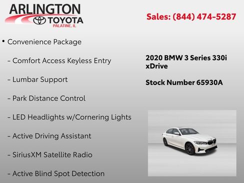 Used 2020 BMW 330i xDrive Sedan w/ Convenience Package AWD/4WD image 2