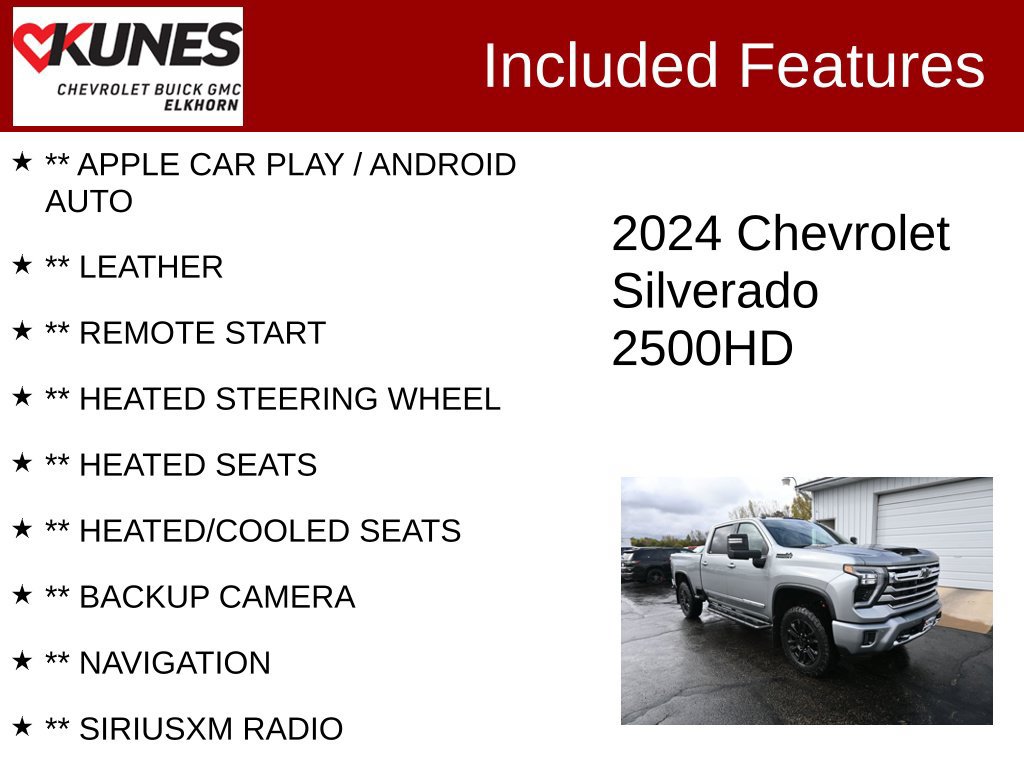 Used 2024 Chevrolet Silverado 2500 High Country w/ Technology Package AWD/4WD image 2