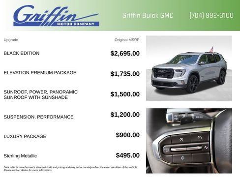 New 2026 GMC Acadia Elevation w/ Black Edition FWD image 5