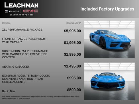 Certified 2021 Chevrolet Corvette Stingray Preferred Cpe w/ Z51 Performance Package RWD image 11