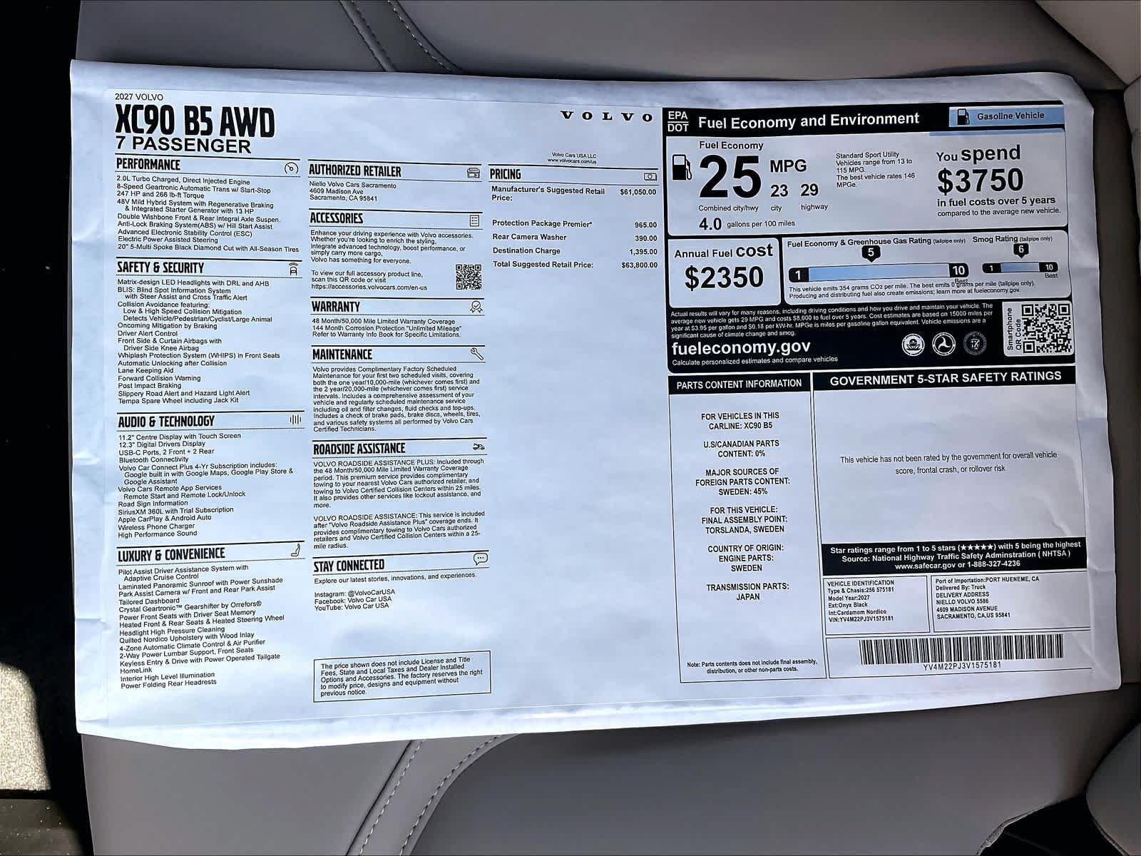 New 2027 Volvo XC90 B5 Core AWD/4WD image 37