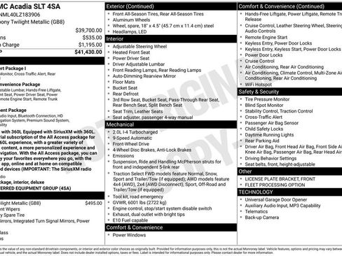Used 2020 GMC Acadia SLT FWD image 36
