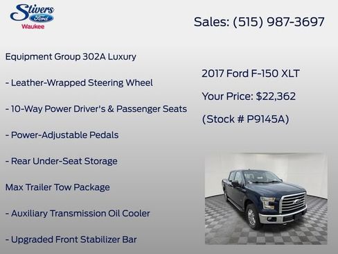 Used 2017 Ford F150 XLT w/ Equipment Group 302A Luxury AWD/4WD image 22