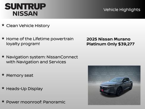 Certified 2025 Nissan Murano Platinum w/ Cargo Package AWD/4WD image 8