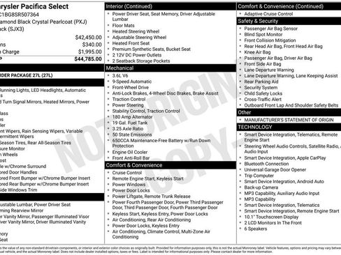 Used 2025 Chrysler Pacifica Select FWD image 51